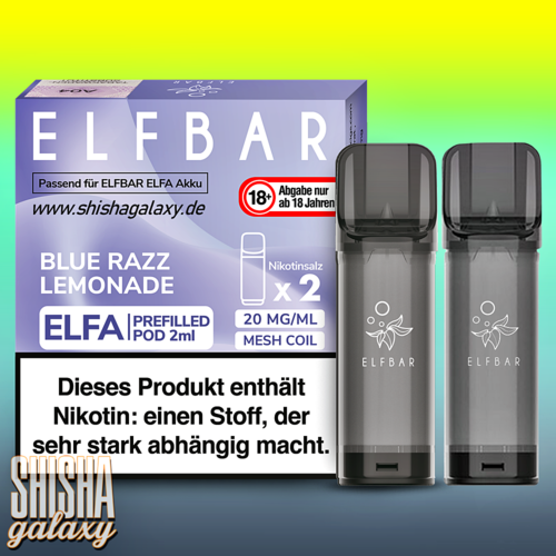 Elf Bar Elf Bar - ELFA - Blue Razz Lemonade - Prefilled Liquid Pod - 2 ml - Nikotin 20 mg - 2er Pack