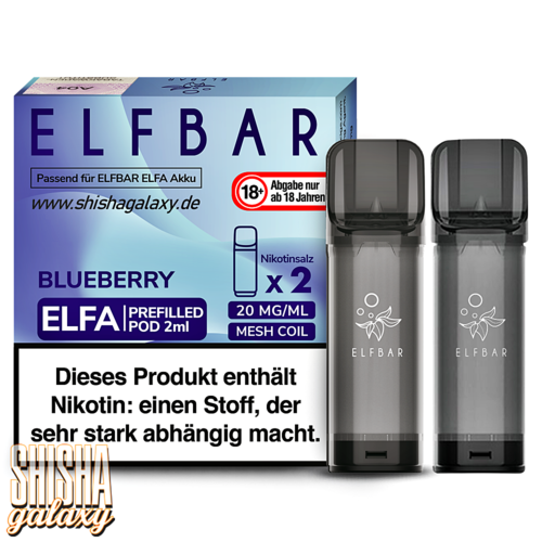 Elf Bar Elf Bar - ELFA - Blueberry - Prefilled Liquid Pod - 2 ml - Nikotin 20 mg - 2er Pack