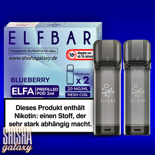 Elf Bar Elf Bar - ELFA - Blueberry - Prefilled Liquid Pod - 2 ml - Nikotin 20 mg - 2er Pack