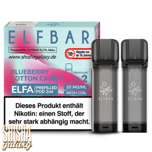 Elf Bar ELFA - Blueberry Cotton Candy - Liquid Pod - Nikotin 20 mg - 2er Pack