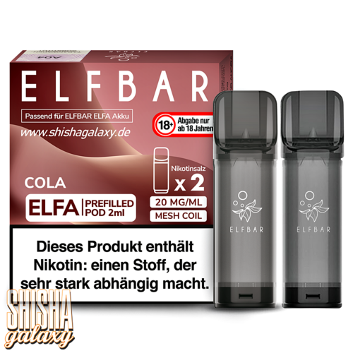 Elf Bar ELFA - Cola - Liquid Pod - Nikotin 20 mg - 2er Pack