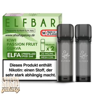 Elf Bar ELFA - Kiwi Passion Fruit Guava - Liquid Pod - Nikotin 20 mg - 2er Pack