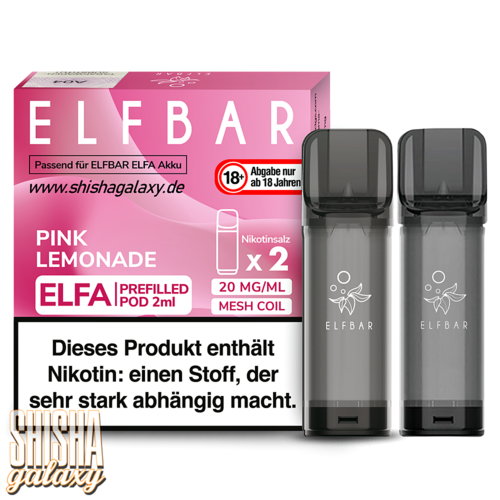 Elf Bar Elf Bar - ELFA - Pink Lemonade - Prefilled Liquid Pod - 2 ml - Nikotin 20 mg - 2er Pack