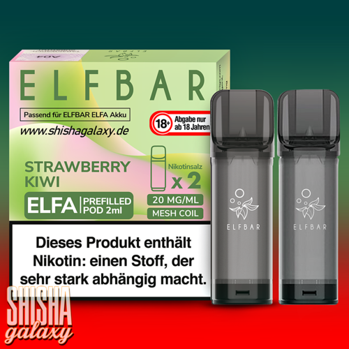 Elf Bar Elf Bar - ELFA - Strawberry Kiwi - Prefilled Liquid Pod - 2 ml - Nikotin 20 mg - 2er Pack