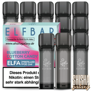 Elf Bar ELFA - Blueberry Cotton Candy - Liquid Pod - Nikotin 20 mg - 10er Pack