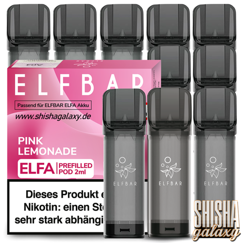 Elf Bar Elf Bar - ELFA - Pink Lemonade - Prefilled Liquid Pod - 2 ml - Nikotin 20 mg - 10er Pack