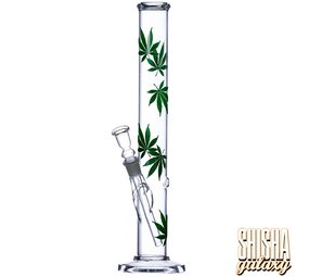 Leaf & Multicolor Glasbong - Mint Green Blossom - 40 cm - 18/8er Schliff Leaf & Multicolor Glasbong - Mint Green Blossom - 40 cm - 18/8er Schliff