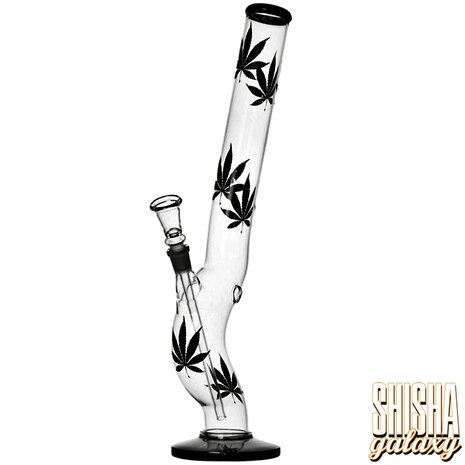 Leaf & Multicolor Leaf & Multicolor - Glasbong - Bent Black Blossom - 35 cm - 14/4er Schliff
