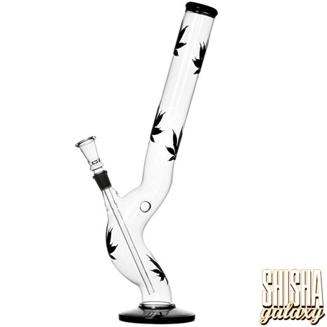 Leaf & Multicolor Leaf & Multicolor - Glasbong - Bent Black Blossom - 35 cm - 14/4er Schliff