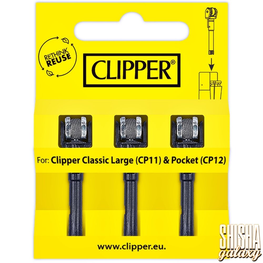 Clipper Clipper - 3 Flints - für Clipper Feuerzeuge - Classic Large (CP11) & Pocket (CP12) - 3er Pack