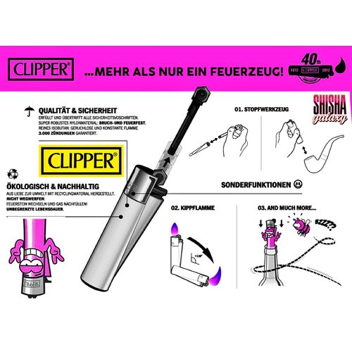 Clipper Clipper - 3 Flints - für Clipper Feuerzeuge - Classic Large (CP11) & Pocket (CP12) - 3er Pack