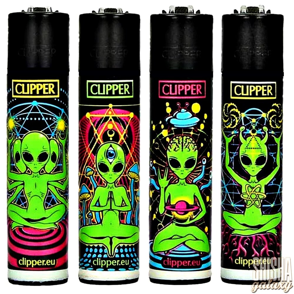 Clipper Clipper - Trippy Aliens - Feuerzeuge - 4er Set (Classic Large) Clipper Clipper - Trippy Aliens - Feuerzeuge - 4er Set (Classic Large)
