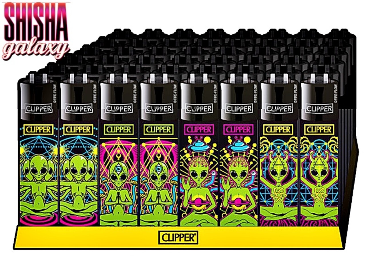 Clipper Clipper - Trippy Aliens - Feuerzeuge - 4er Set (Classic Large) Clipper Clipper - Trippy Aliens - Feuerzeuge - 4er Set (Classic Large)