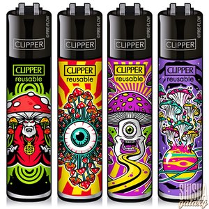 Clipper Shrooms 10 - Feuerzeuge - 4er Set (Classic Large)