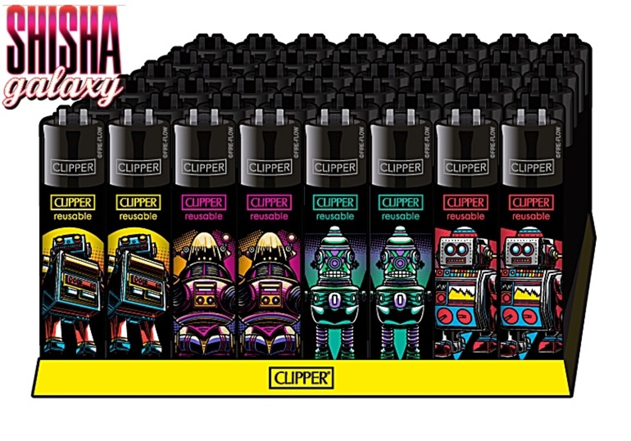 Clipper Clipper - Retro Wave Robots - Feuerzeuge - 4er Set (Classic Large)