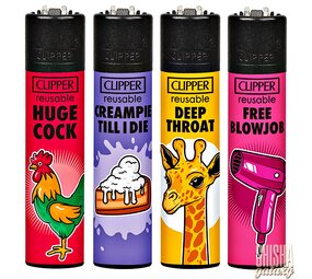 Clipper Porn Slogan - Feuerzeuge - 4er Set (Classic Large) Clipper Porn Slogan - Feuerzeuge - 4er Set (Classic Large)