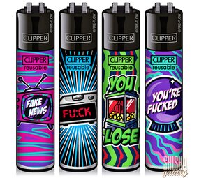Clipper Mix Slogan 2 - Feuerzeuge - 4er Set (Classic Large) Clipper Mix Slogan 2 - Feuerzeuge - 4er Set (Classic Large)