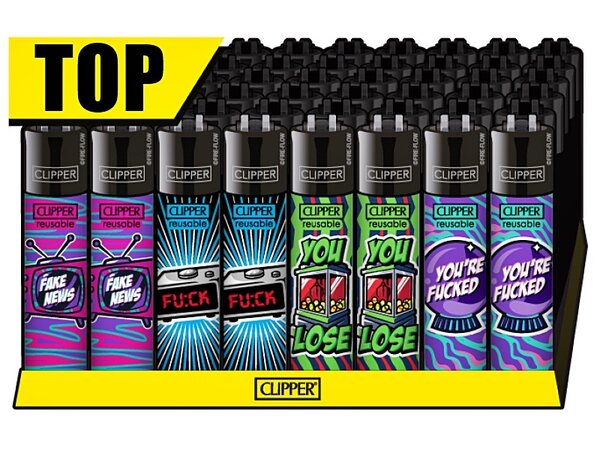 Clipper Clipper - Mix Slogan 2 - Feuerzeuge - 4er Set (Classic Large) Clipper Clipper - Mix Slogan 2 - Feuerzeuge - 4er Set (Classic Large)