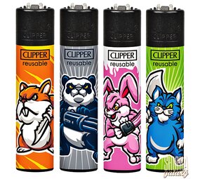 Clipper Mad Animals - Feuerzeuge - 4er Set (Classic Large) Clipper Mad Animals - Feuerzeuge - 4er Set (Classic Large)