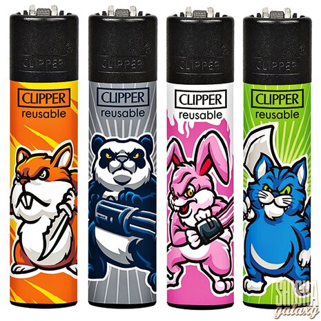Clipper Clipper - Mad Animals - Feuerzeuge - 4er Set (Classic Large) Clipper Clipper - Mad Animals - Feuerzeuge - 4er Set (Classic Large)
