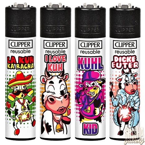 Clipper Clipper - Kuh - Feuerzeuge - 4er Set (Classic Large) Clipper Clipper - Kuh - Feuerzeuge - 4er Set (Classic Large)