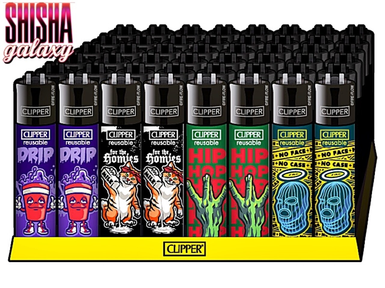 Clipper Clipper - Hip Hop Slogan 1 - Feuerzeuge - 4er Set (Classic Large)