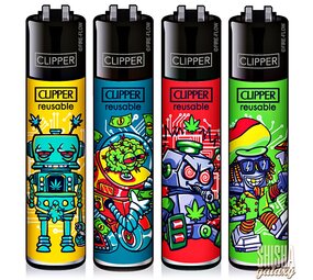 Clipper 420 Robots - Feuerzeuge - 4er Set (Classic Large) Clipper 420 Robots - Feuerzeuge - 4er Set (Classic Large)