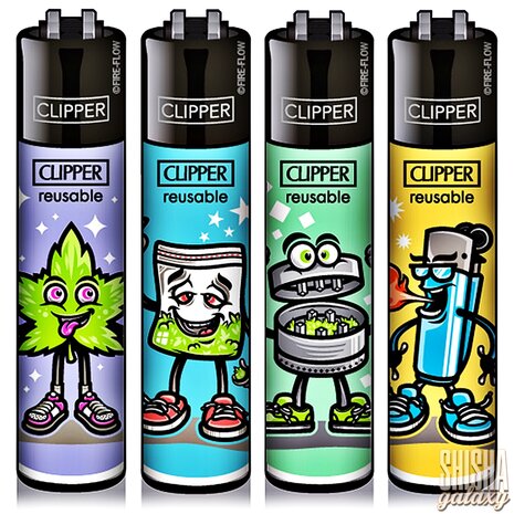 Clipper Clipper - 420 Characters - Feuerzeuge - 4er Set (Classic Large)