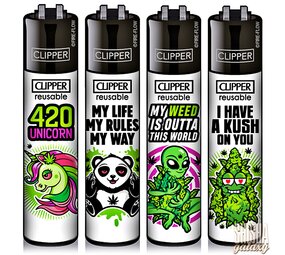 Clipper 420 Mix 4 - Feuerzeuge - 4er Set (Classic Large)