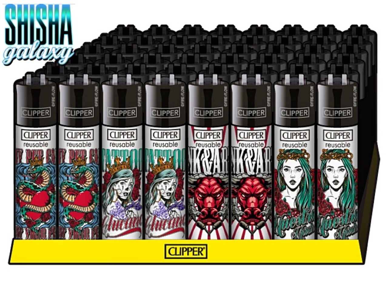 Clipper Clipper - Hard Tattoo 2 - Feuerzeuge - 4er Set (Classic Large) Clipper Clipper - Hard Tattoo 2 - Feuerzeuge - 4er Set (Classic Large)