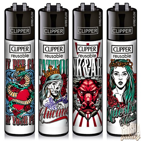 Clipper Clipper - Hard Tattoo 2 - Feuerzeuge - 4er Set (Classic Large) Clipper Clipper - Hard Tattoo 2 - Feuerzeuge - 4er Set (Classic Large)