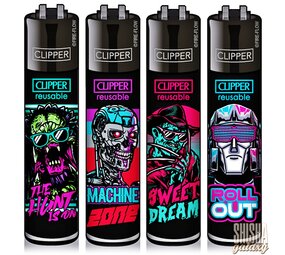 Clipper Retro Wave 3 - Feuerzeuge - 4er Set (Classic Large)