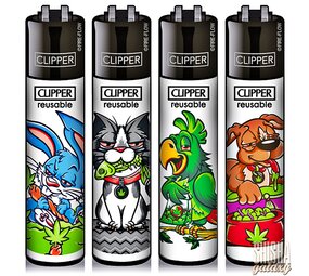 Clipper Stoned Animals - Feuerzeuge - 4er Set (Classic Large)