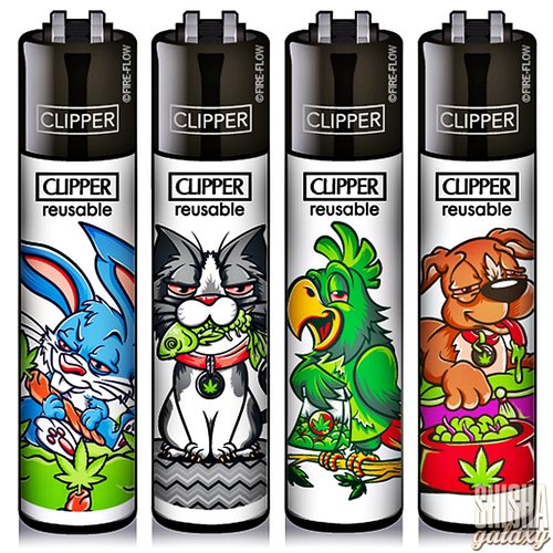 Clipper Stoned Animals - Feuerzeuge - 4er Set (Classic Large)