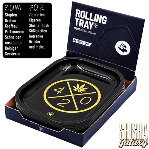 Fire Flow Fire Flow - 420 Gold 2 - Unterlage - Rolling Tray - Premium Metall (Micro)