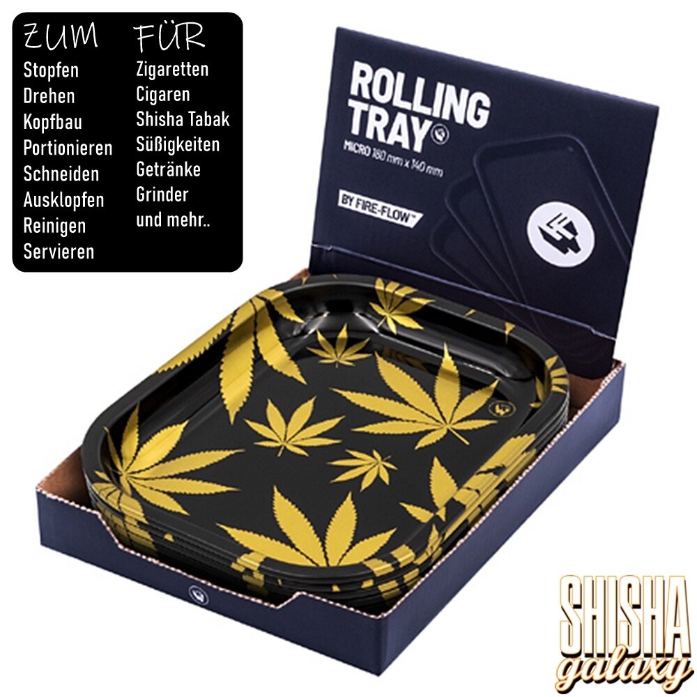 Fire Flow Fire Flow - Leaves Gold 18 - Unterlage - Rolling Tray - Premium Metall (Micro) Fire Flow Fire Flow - Leaves Gold 18 - Unterlage - Rolling Tray - Premium Metall (Micro)