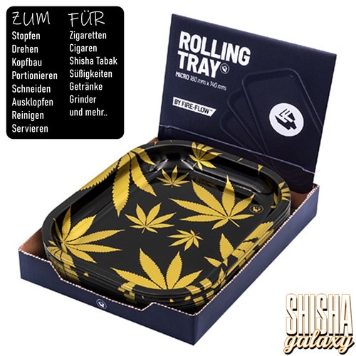 Fire Flow Fire Flow - Leaves Gold 18 - Unterlage - Rolling Tray - Premium Metall (Micro)