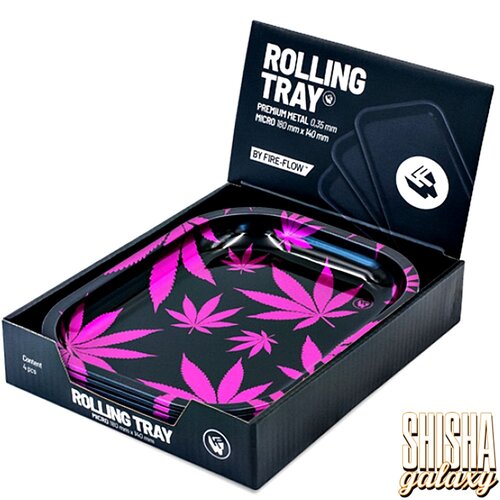 Fire Flow Fire Flow - Leaves Pink - Unterlage - Rolling Tray - Premium Metall (Micro)