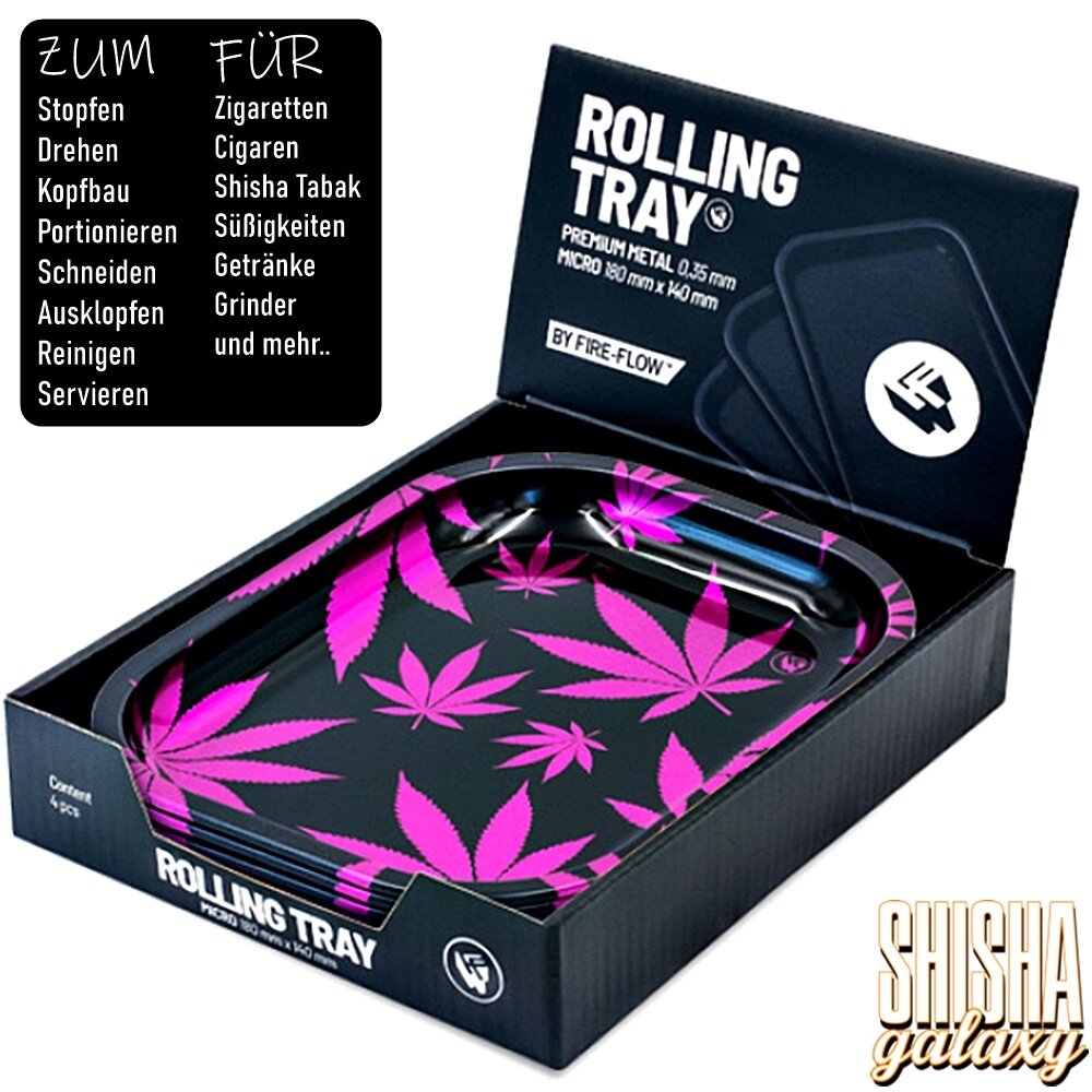Fire Flow Fire Flow - Leaves Pink - Unterlage - Rolling Tray - Premium Metall (Micro)