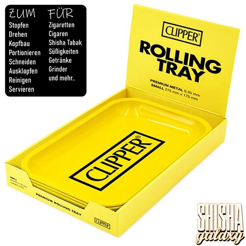 Clipper Clipper - Yellow - Unterlage - Rolling Tray - Premium Metall (Small)