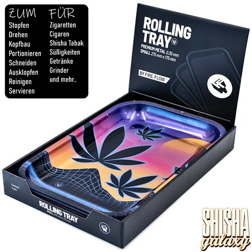 Fire Flow Fire Flow - Leaves 37 - 3/4 - Unterlage - Rolling Tray - Premium Metall (Small)