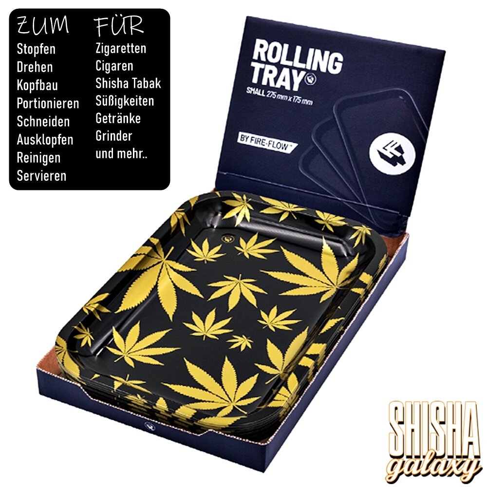 Fire Flow Fire Flow - Leaves Gold - Unterlage - Rolling Tray - Premium Metall (Small) Fire Flow Fire Flow - Leaves Gold - Unterlage - Rolling Tray - Premium Metall (Small)