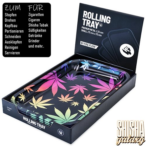 Fire Flow Fire Flow - Leaves Gradient - Unterlage - Rolling Tray - Premium Metall (Small)