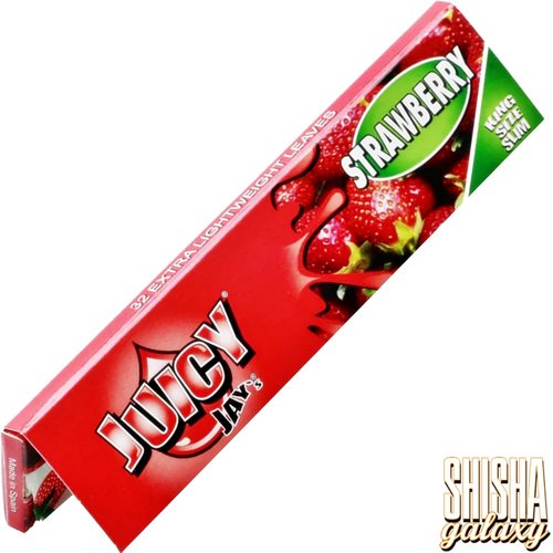 Juicy Jays Juicy Jays - Strawberry - King Size Slim - Zigarettenpapier / Drehpapier / Paper (32 Blättchen)