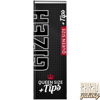 Black - Queen Size + Tips - Extra Fine - Zigarettenpapier (50 Blättchen + 50 Tips)