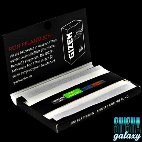 Gizeh Gizeh - Black - Fine - Regular - Zigarettenpapier / Paper (100 Blättchen) Gizeh Gizeh - Black - Fine - Regular - Zigarettenpapier / Paper (100 Blättchen)