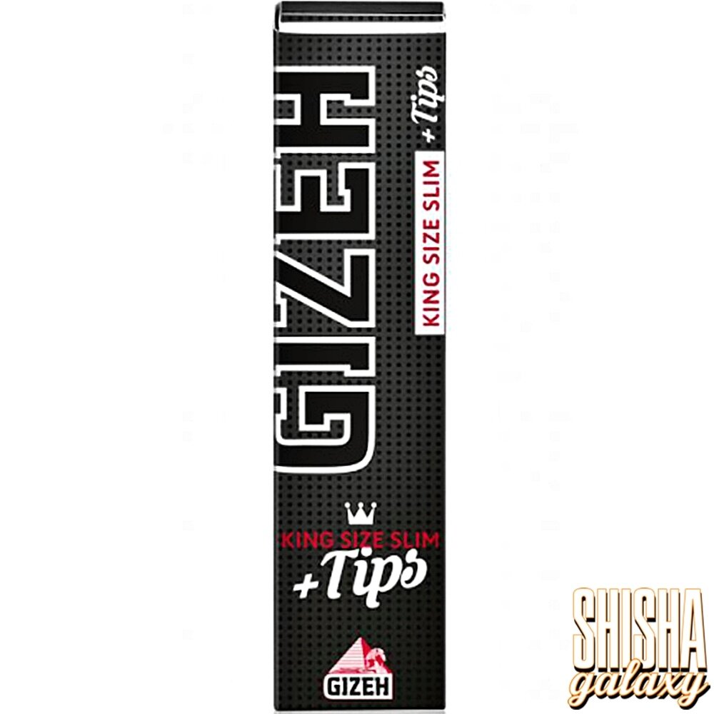 Gizeh Gizeh - Black - King Size Slim + Tips - Extra Fine - Zigarettenpapier / Paper (34 Blättchen + 34 Tips)