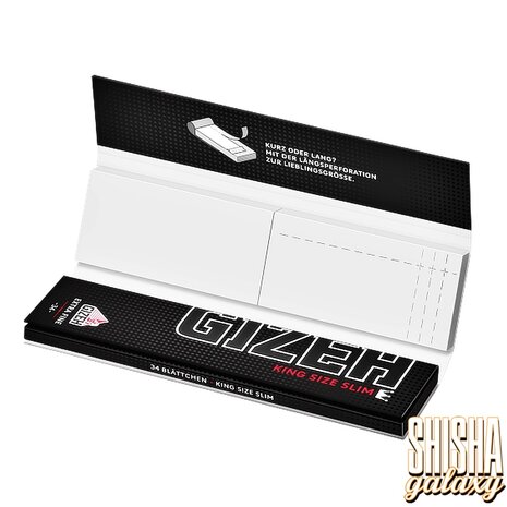 Gizeh Gizeh - Black - King Size Slim + Tips - Extra Fine - Zigarettenpapier / Paper (34 Blättchen + 34 Tips)