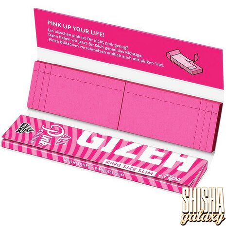 Gizeh Gizeh - Pink - King Size Slim + Tips - Extra Fine - Zigarettenpapier / Paper (34 Blättchen + 34 Tips) Gizeh Gizeh - Pink - King Size Slim + Tips - Extra Fine - Zigarettenpapier / Paper (34 Blättchen + 34 Tips)
