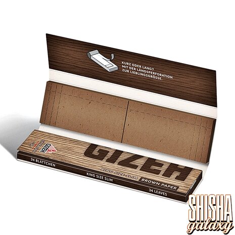 Gizeh Gizeh - Brown - King Size Slim + Tips - Extra Fine - Zigarettenpapier / Paper (34 Blättchen + 34 Tips) Gizeh Gizeh - Brown - King Size Slim + Tips - Extra Fine - Zigarettenpapier / Paper (34 Blättchen + 34 Tips)